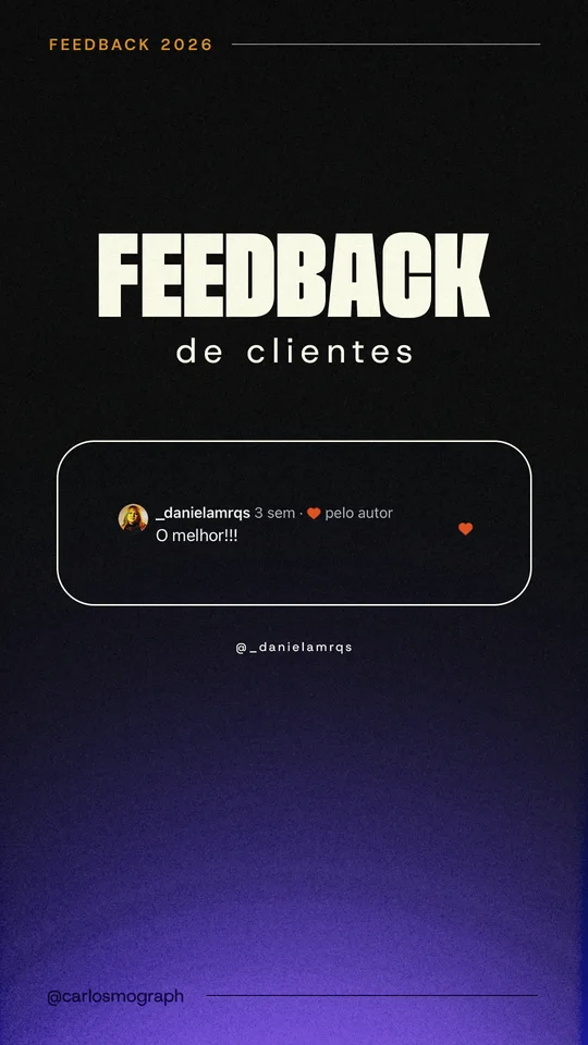 Feedback de cliente — @_danielamrqs: O melhor!!!