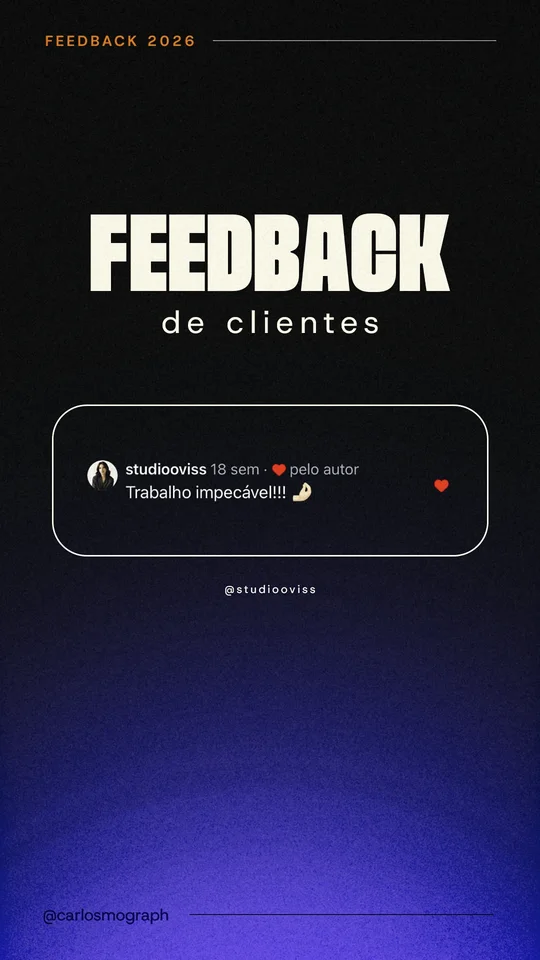 Feedback de cliente — @studiooviss: Trabalho impecável!!!