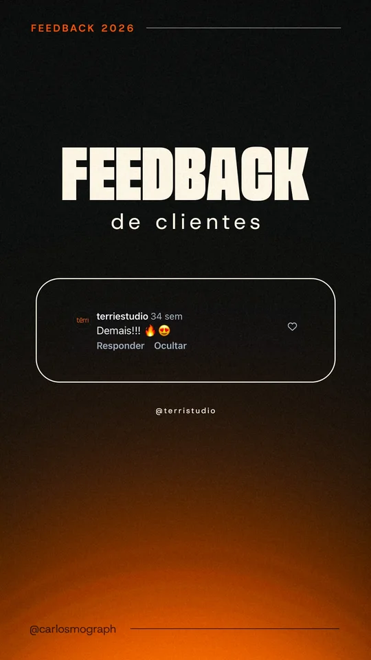 Feedback de cliente — @terristudio: Demais!!!